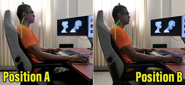 Straight vs bent neck sitting styles