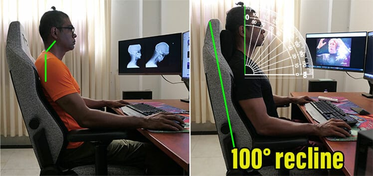 Gaming chair with and without a headrest
