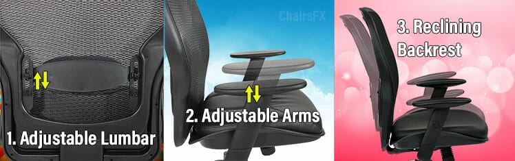 Essential ergonomic components for a mid-back ergonomic chair chair