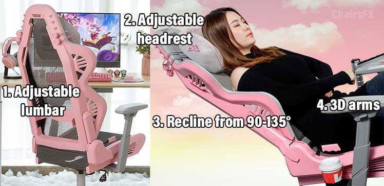 DXRacer Air key ergonomic features