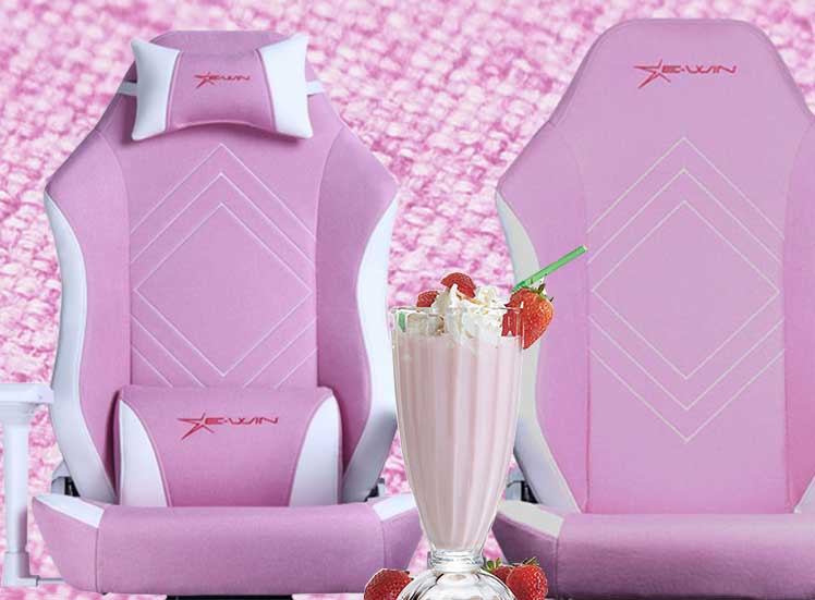 E-Win pink fabric gaming chair