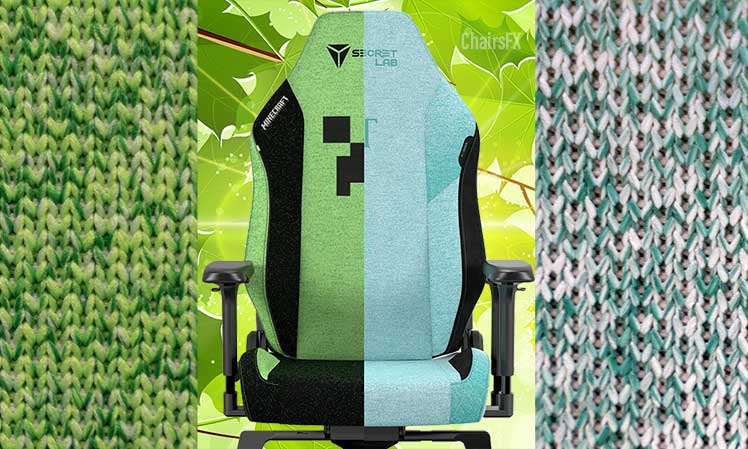 Secretlab green chair upholstery closeup