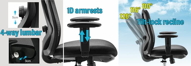 Sihoo ergonomic chair features