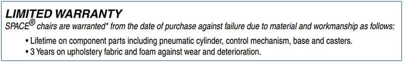 Space Seating warranty terms