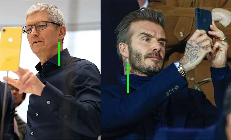 Examples of healthy neck texting posture