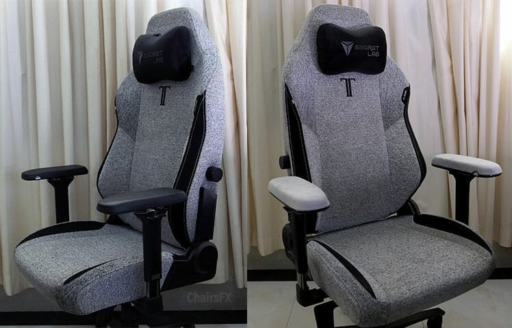 Secretlab Titan chair with standard and Plushcell armrest tops