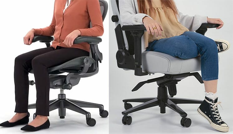 Strict vs relaxed sitting posture
