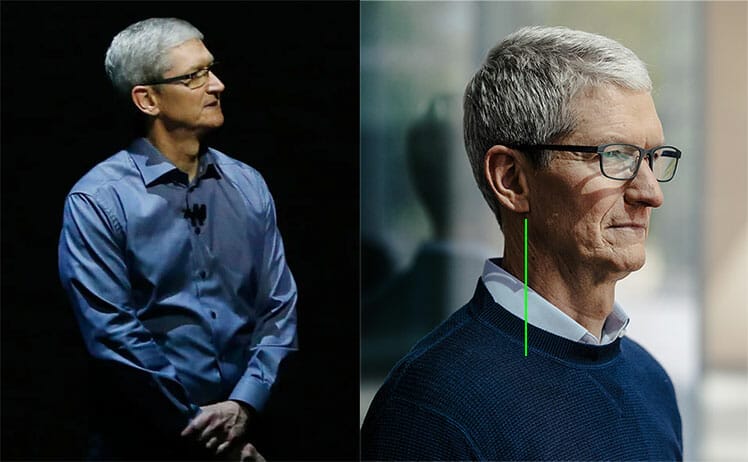 Apple CEO Tim Cook with excellent posture