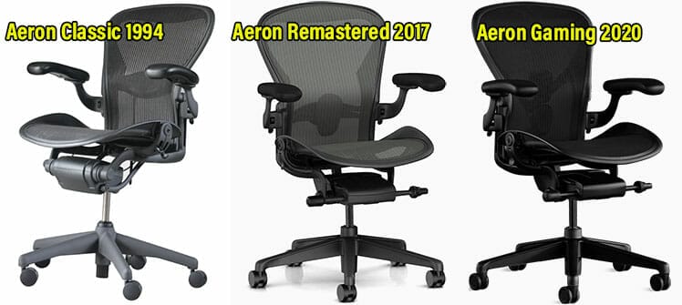 Evolution of the Herman Miller Aeron chair. 