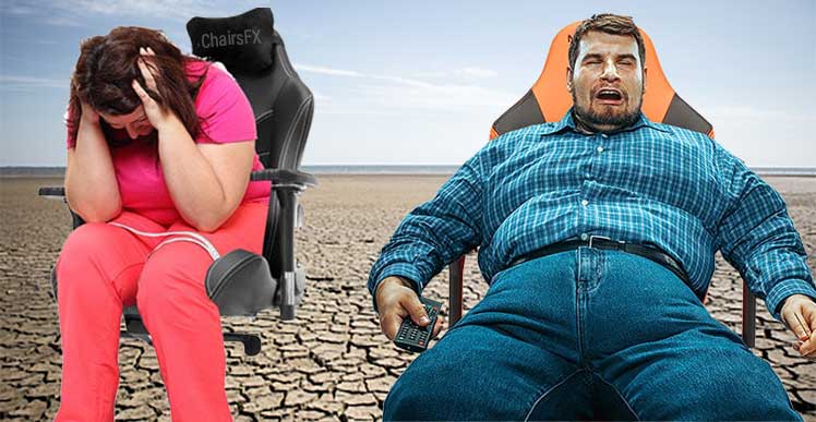 Large bodies in small gaming chairs