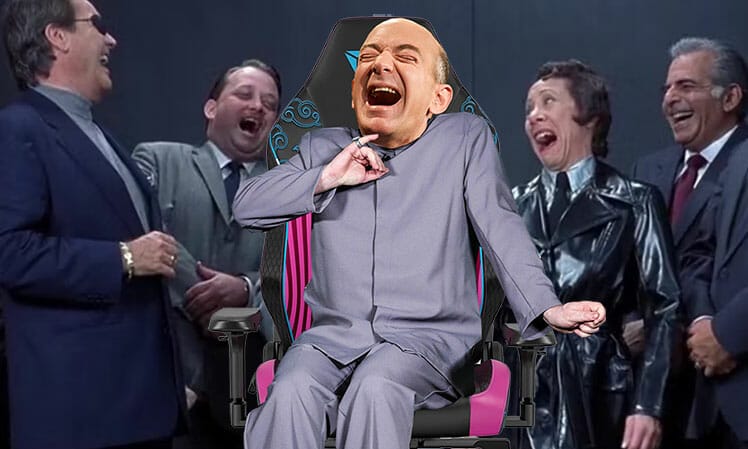 Dr. Evil using a Secretlab gaming chair