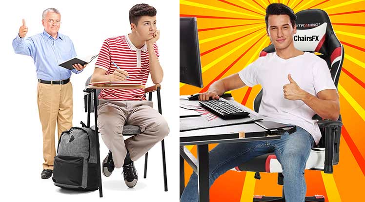 Psychological appeal of gaming chairs versus cheap classroom seating