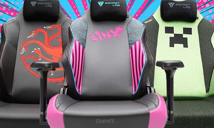 Three Secretlab gaming chairs real photos up close