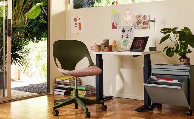 Zeph chair posed inside of a modern home office
