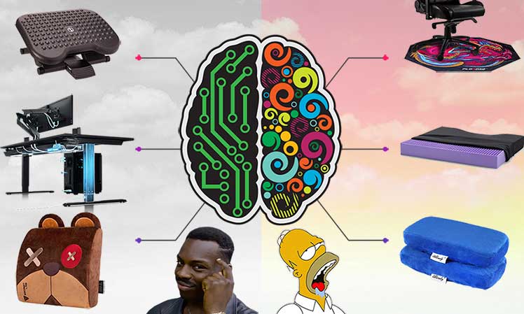 Gaming chair accessories classified into physical and psychological support groups