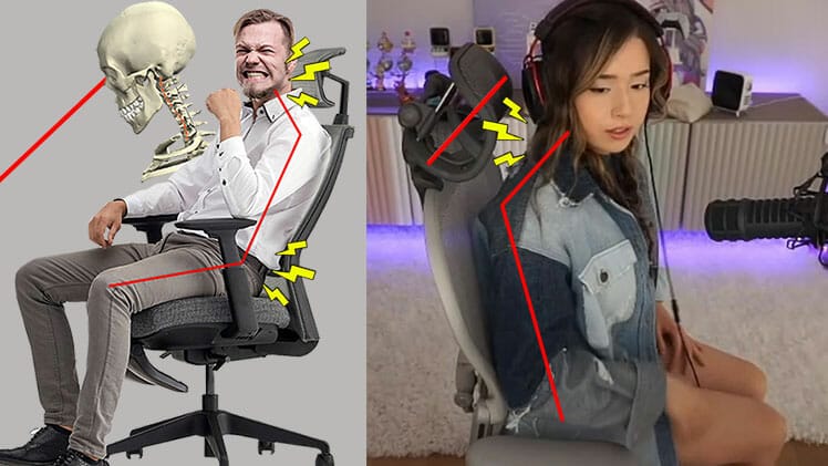 Problems caused by using headrests with mid-back ergonomic chairs