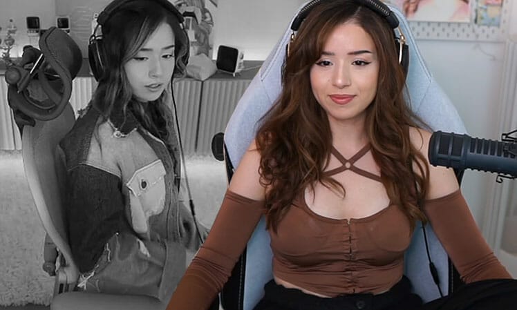 Pokimane using her old Aeron chair and new Secretlab Titan