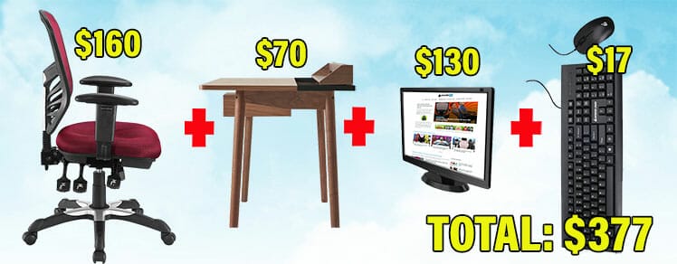 Example of a very cheap work from home setup