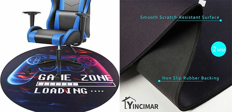 Yincimar gaming chair floor mat