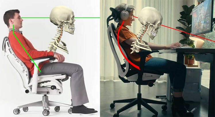 Embody vs Vantum chair neck posture