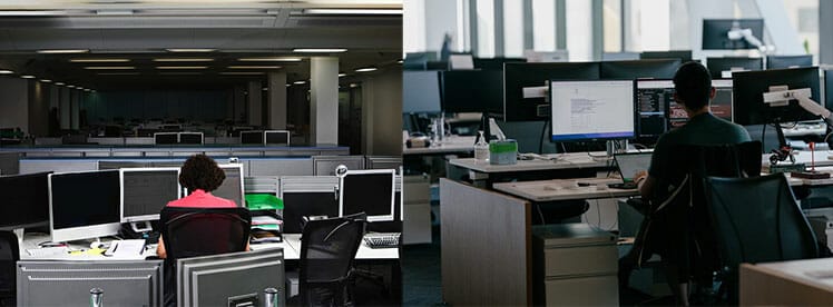 Workers not returning to offices for full time work: empty offices