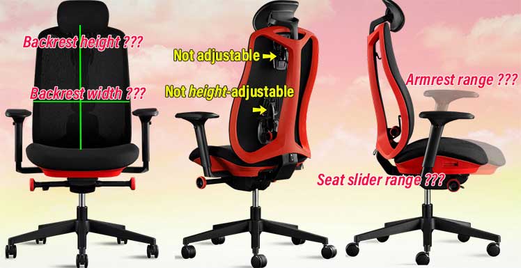 Missing Vantum gaming chair specifications