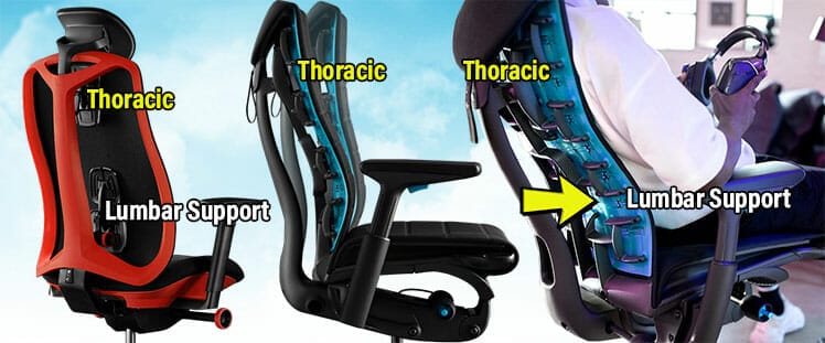 Vantum gaming chair upper spine support pad