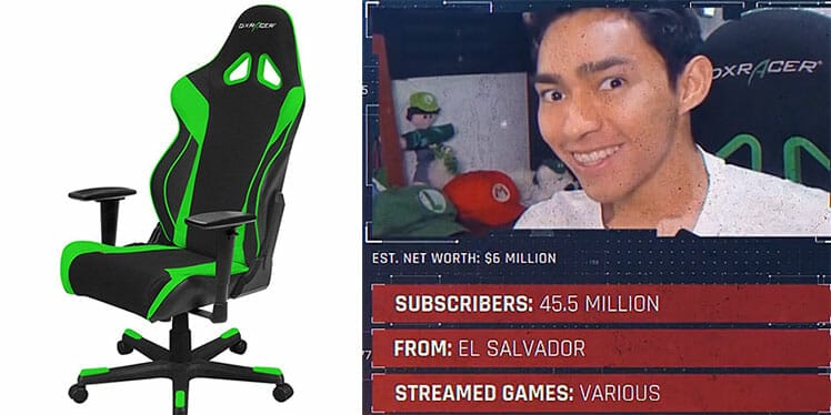 Farnanfloo gaming chair and Youtube statistics