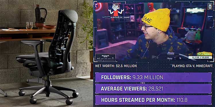 JuanSGuarnizo gaming chair and streaming statistics