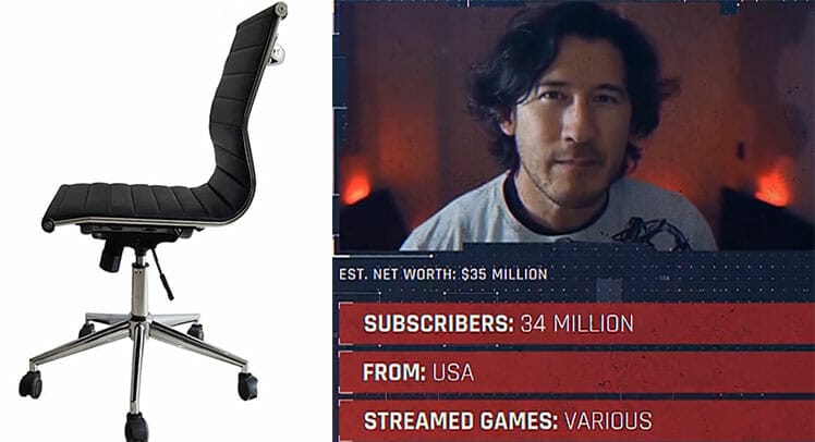 Markiplier gaming chair and Youtube statistics