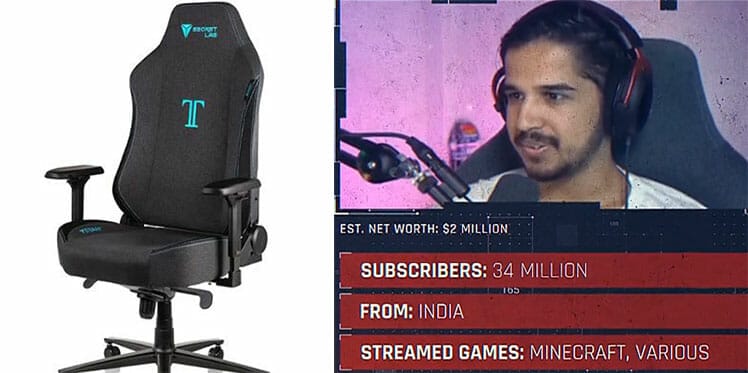 Total Gaming gaming chair and Youtube statistics