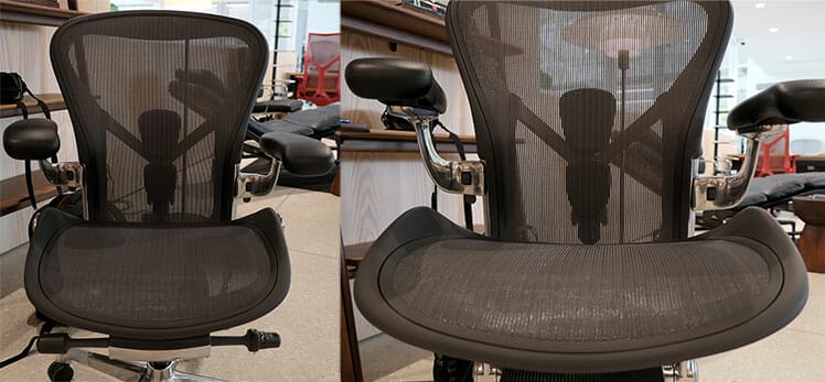 Herman Miller mesh upholstery closeup