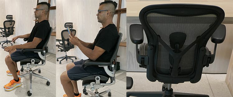 Herman Miller size B (medium) sitting demo with 177 cm user