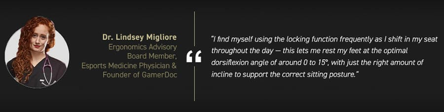 Dr. Lindsey Migliore statement about Secretlab footrests