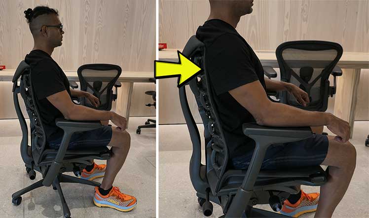 Demo of proper usage: Herman Miller Embody Backfit system