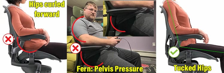 Tucked vs curled hips: Aeron vs Haworth Fern postures