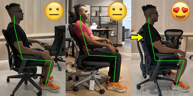 Herman Miller and Steelcase chair back support sitting comparison