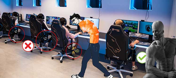 Sitting styles at Team Liquid training facility