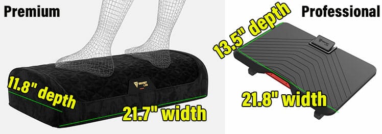 Secretlab footrest sizing comparison