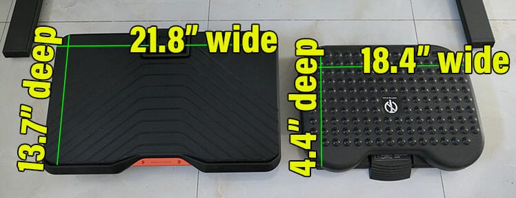 Secretlab vs Mindreader footrest dimensions compared