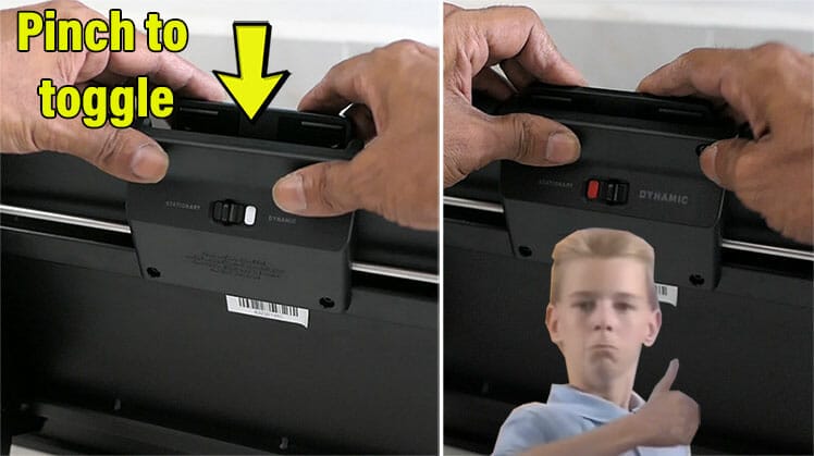 Secretlab footrest stationary vs dynamic mode