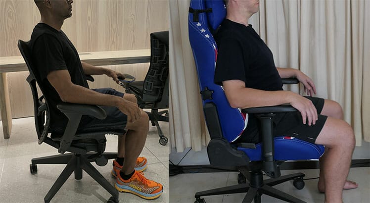 Neutral postures in pricey office chair vs DXRacer gaming chair