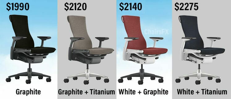 Classic Embody chair frame options and prices