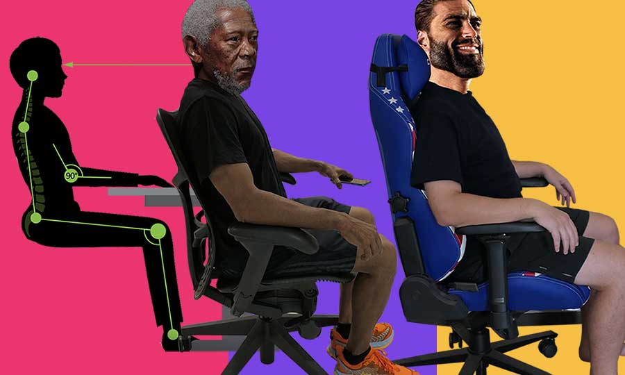 Neutral sitting postures compared: mid-back office vs full-back gaming chair