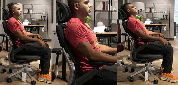 Steelcase Gesture headrest closeup neck support