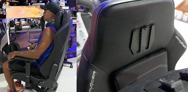 177 cm man showing off the fit from a side view: DXRacer Master Series gaming chair