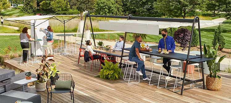 Steelcase-designed outdoor working space