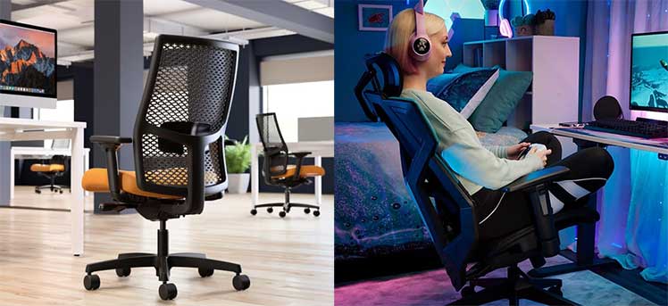 HNI Corporation-made chairs: Hon Ignition 2.0 and Respawn Flexx gaming chair