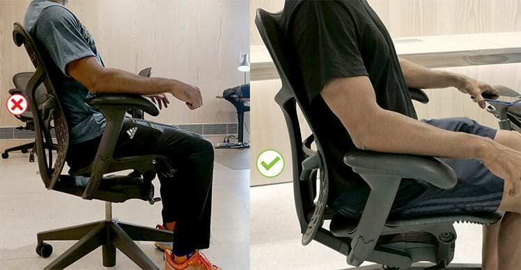 Closeup of Mirra 2 lumbar support