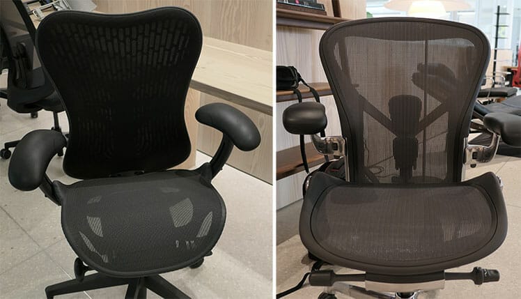 Herman Miller Mirra 2 vs Aeron mesh seat comparison